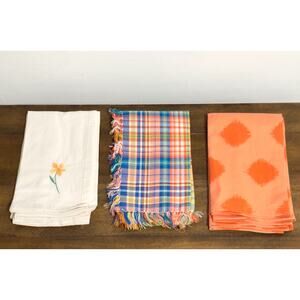 NWOT: Threshold - Mismatched Cloth Napkins - Set of 6 - 100% cotton